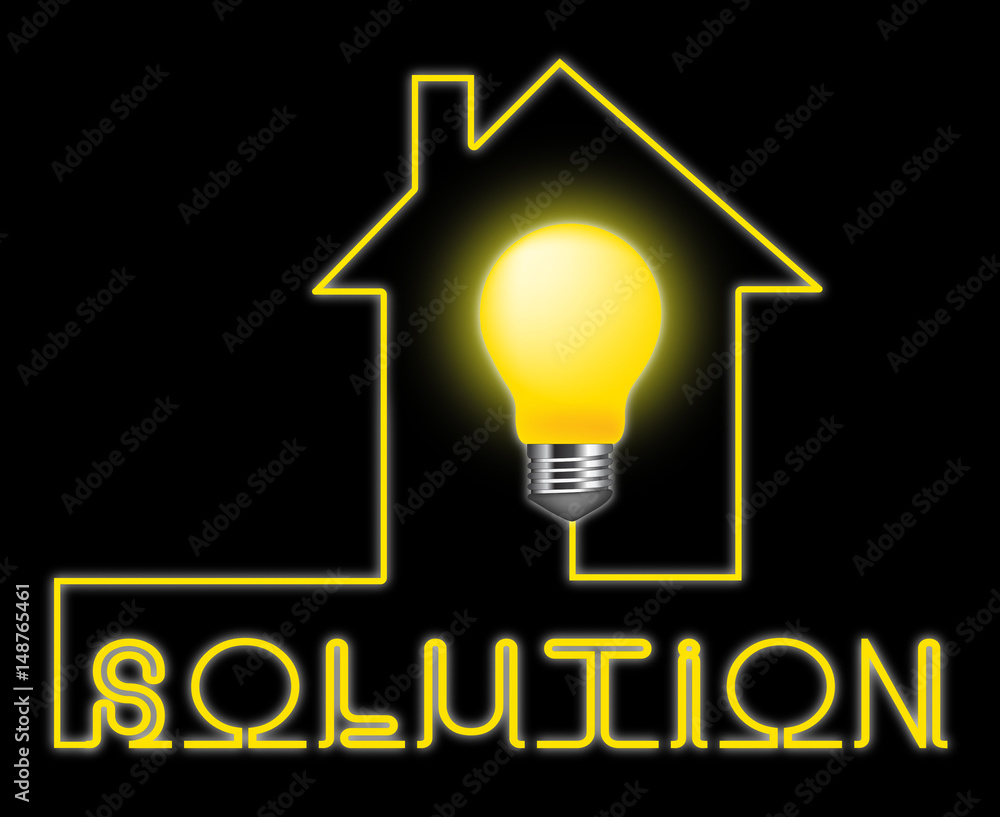 Poster solution light represent solving successful and resolution
