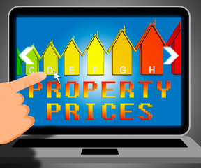 Property Prices Representing House Cost 3d Illustration
