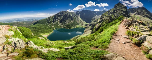 Foto op Canvas Panorama van Czarny Staw Gasienicowy in Tatra-gebergte, Polen, Europa © shaiith