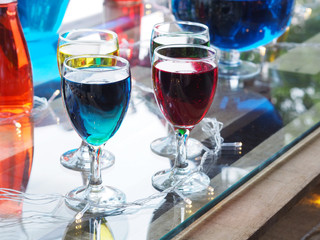 glass of cocktail on the table in bar.