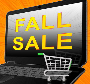 Fall Sale Representing Autumn Commerce Sales 3d Rendering