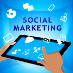 Social Marketing Representing Market Networking 3d Illustration