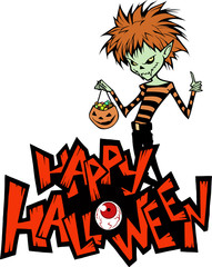 Halloween cartoon illustration of a vampire