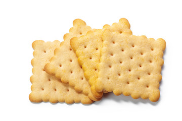 Cracker cookies isolated on white background