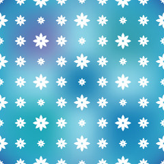 Seamless blue and white floral background. Vector illustration.

