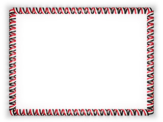 Frame and border of ribbon with the Egypt flag. 3d illustration