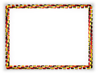 Frame and border of ribbon with the Belgium flag. 3d illustration