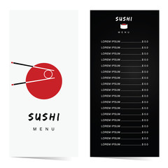 sushi menu vector illustration