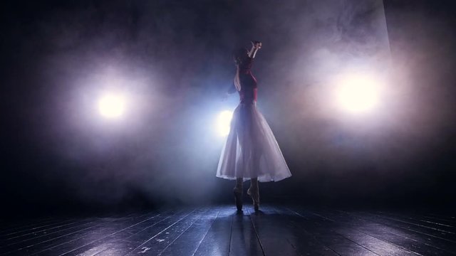 Unrecognized ballerina dancing. Steadicam shot. HD.