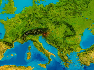 Slovenia on physical map