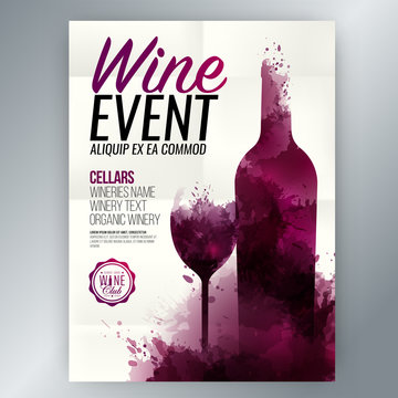 Template for invitations, promotions and wine events