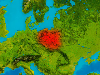 Poland on physical map