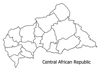 Central african republic border on a white background circuit