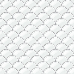 White tiles floor, realistic seamless pattern, circles. Vector illustration