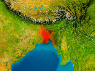 Bangladesh on physical map