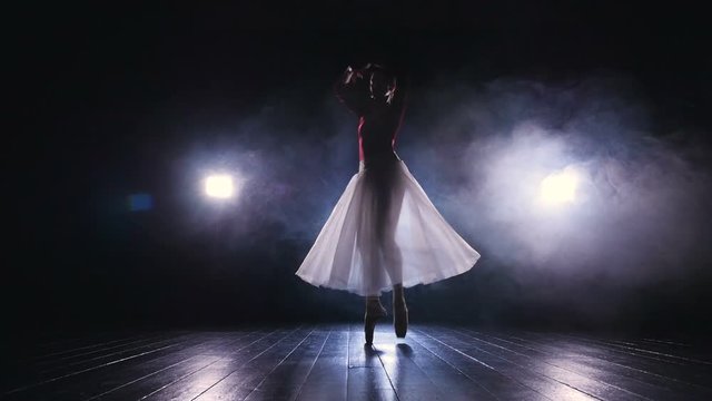 Beautiful dance performed by the lady. Slow motion. No face. HD.
