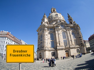 Ortstafel Dresdner Frauenkirche