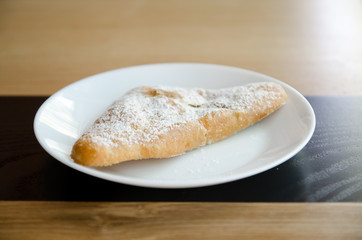 The Apple strudel. Dessert. Cake with fruit filling. Cakes