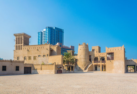 Museum of Ajman is situated in an old fortress. Ajman is the smallest of the United Arab Emirates.