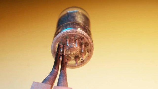 Close up of an old electric valve 
