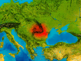 Fototapeta na wymiar Romania on physical map