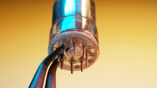 Close up of an old electric valve 
