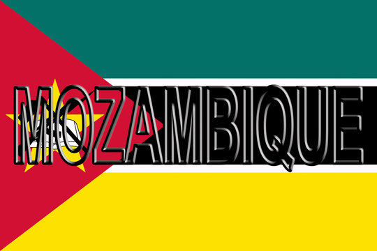 Flag of Mozambique Word.