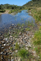 River scene in the countryside of Algarve. Vascao River, Portugal