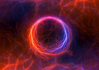 Fire and ice abstract lightning background, clash of the elements