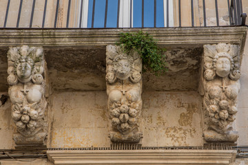 Balkon in Lecce, in Apulien, Italien