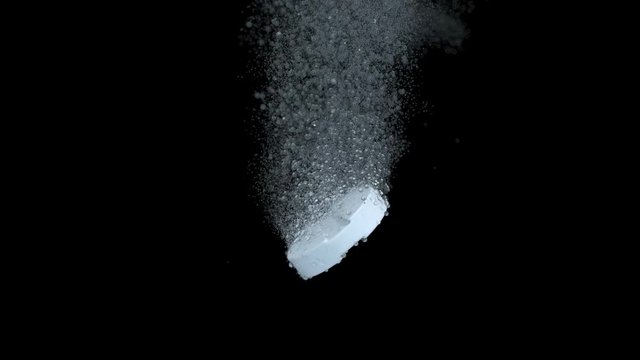 The pill dissolves in water with alpha channel