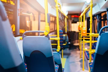 Foto op Canvas Modern city bus interior and seats © Daniel Jędzura