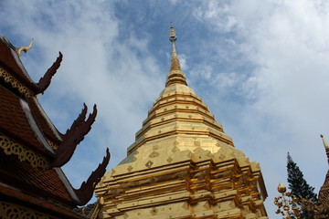Wat Phra That Doi Suthep in Chiang Mai. The attractive sightseeing place for tourists and landmark of Chiang Mai,Thailand
