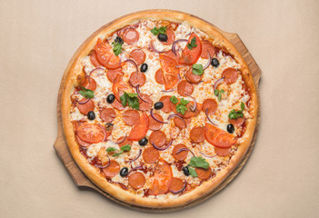 Delicious italian pizza on the table