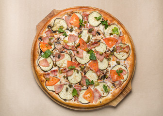 Delicious italian pizza on the table