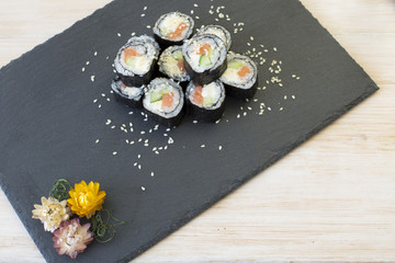 Delicious sushi rolls
