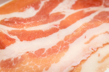 Raw beef slice on plate