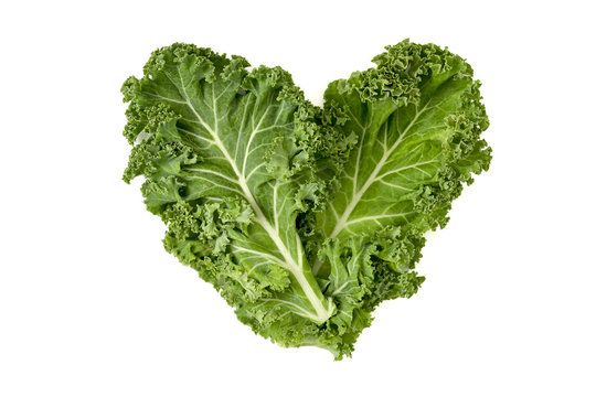 kale leaves forming a heart