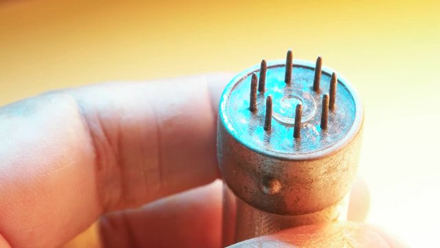 Close up of an old electric valve 
