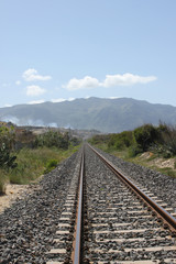 Fototapeta na wymiar Binario ferroviario di Sicilia