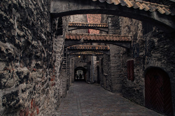 Naklejka premium Medieval street. Tallinn, Estonia