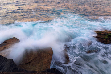 Water flow into rocks