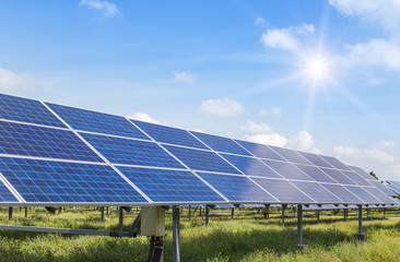        solar panels  in power station alternative energy from the sun 