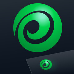 Abstract vector sign in sphere shape. Logotype for Ecology, Pharmacy, Medicine activity