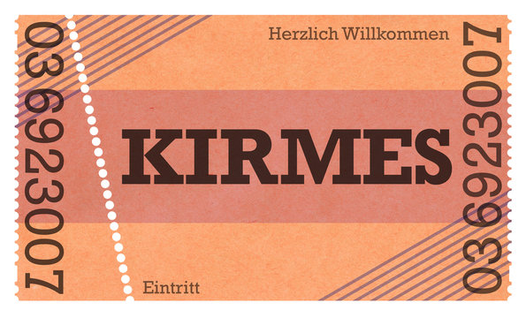 Kirmes - Eintritt - Eintrittskarte - Vintage Design / Retro Style / Classic Ticket - Ticket Shop - Webshop / Online-Shop
