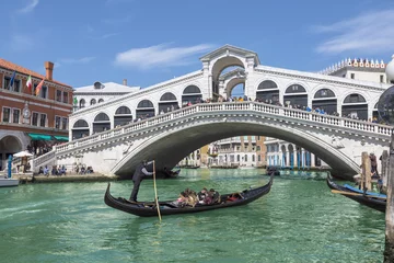 Fotobehang Rialtobrug Uitzicht op het Canal Grande en de Rialtobrug. Venetië, Italië