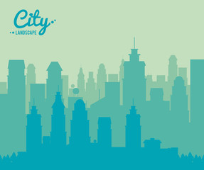 city landscape skyscraper building urban design vector illustration
