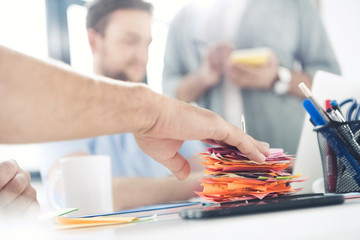 casual businessmen working on new project at modern office, business teamwork