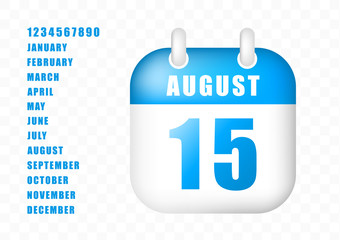 Cute Calendar on White Background. Isolated Vector Illustration 