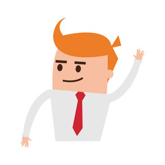 happy businessman cute cartoon icon image vector illustration design